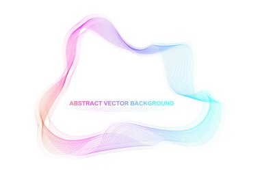 Soyut renkli dalga satırları arka plan. Geometrik tasarım broşür, el ilanı, rapor, Web sitesi, afiş için şablon. Vektör çizim