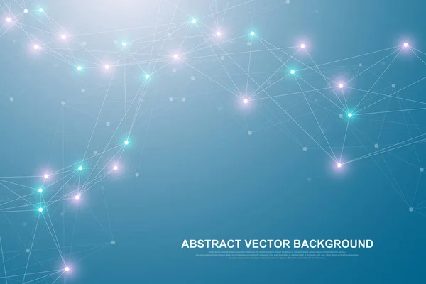 Tecnología futurista abstracta blockchain de fondo. Conexión global a Internet. Concepto de negocio de red de pares a pares. Banner de vector blockchain criptomoneda global. Flujo de onda — Vector de stock