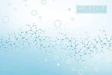 Bilimsel molekül arka plan Dna çift sarlak illüstrasyon sığ alan derinliği ile. Dna molekülleri ile gizemli duvar kağıdı veya afiş. Genetik bilgi vektörü