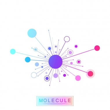 Molekül logosu şablon ikon bilim genetik logotürü, Dna sarlis. Genetik analiz araştırma biyoteknoloji kodu Dna testi infografik. Genom dizi haritası. Molekül yapısı genetik test Vektör illüstrasyon.
