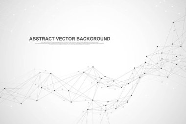 Vektör soyut büyük veri görselleştirme. Karmaşık veri iş parçacıkları grafiği. Soyut vektör grafikleri. Fütüristik infografik illüstrasyon