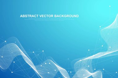 Vektör soyut büyük veri görselleştirme. Karmaşık veri iş parçacıkları grafiği. Soyut vektör grafikleri. Fütüristik infografik illüstrasyon