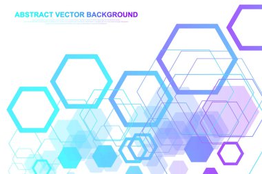 Tıp, bilim, teknoloji, Kimya için bilimsel molekül arka plan. Duvar kağıdı veya afiş ile bir Dna molekülün Dna dijital, sıralaması, kod yapısı. Vektör geometrik dinamik çizim