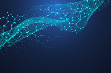 Bilimsel molekül arka plan DNA çift sarmal çizimi ve sığ alan derinliği. DNA moleküllü gizemli duvar kağıdı ya da afiş. Genetik bilgi illüstrasyonu