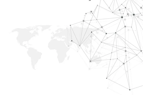 Abstraktní pozadí plexu s připojenými čarami a tečkami. Tok vln. Geometrický efekt plexusu Velká data se sloučeninami. Linky plexus, minimální pole. Digitální vizualizace dat, ilustrace — Stock fotografie