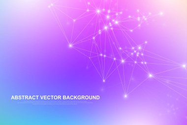 Mavi arkaplanda soyut dijital ağ bağlantı yapısı. Yapay zeka ve mühendislik teknolojisi konsepti. Küresel ağ Big Data, Hatlar pleksus, minimum dizi. Vektör illüstrasyonu.