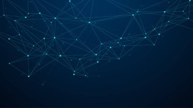 Büyük Veri görselleştirme Dijital Ağ Bağlantısı kavramı arkaplanı. Yapay zeka ve mühendislik teknolojisi. Küresel ağ, çizgiler pleksus, minimum dizi. Vektör illüstrasyonu.