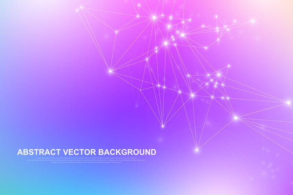 Абстрактная структура подключения к цифровой сети на синем фоне. Концепция искусственного интеллекта и инженерных технологий. Глобальная сеть Big Data, Lines plexus, минимальный массив. Векторная иллюстрация.