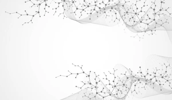 Molecular structure background. Science template wallpaper or banner