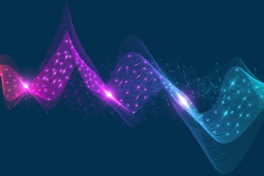Soyut renkli dalga çizgileri arka plan. Tasarım broşürünüz, el ilanınız, raporunuz, web siteniz, afişiniz, ilanınız için geometrik şablon