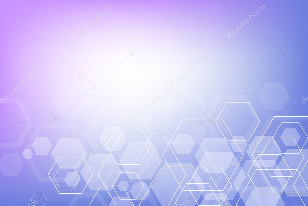 Abstract medical background DNA research, molecule, genetics, genome, DNA chain. Genetic analysis art concept with hexagons, lines, dots. Biotechnology network concept molecule, illustration.