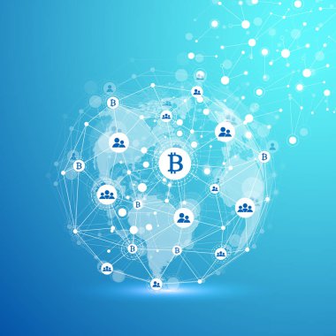 İnternet bağlantısı geçmişi, soyut bilim ve teknoloji grafik tasarımı anlayışı. Genel ağ bağlantısı illüstrasyonu