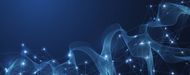 Küresel ağ bağlantısı kavramı. Büyük veri görselleştirmesi. Küresel bilgisayar ağlarındaki sosyal ağ iletişimi. İnternet teknolojisi. İş için. - Bilim. Vektör illüstrasyonu.