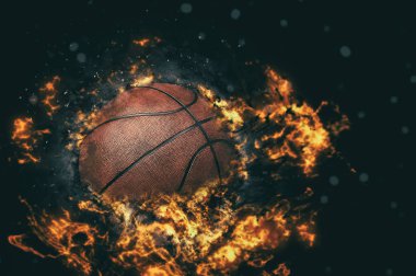 Basketbol arka plan. Yangın illüstrasyon.
