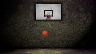 boş açık basketbol sahası, basketbol sıçrayan ile.