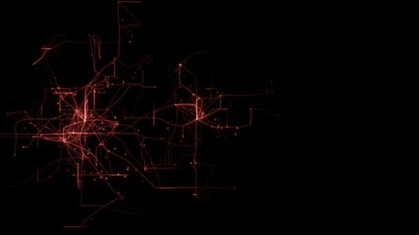 Digital Network Red Lines Dots — Stock Video