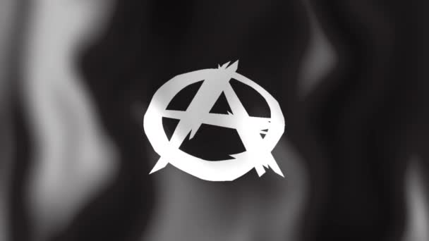 Bandiera Dell Anarchia Sventola Nel Vento — Video Stock