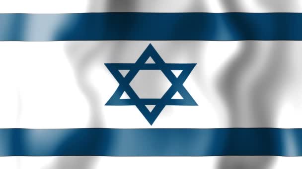 Flag Israel Waving Wind — Stock Video