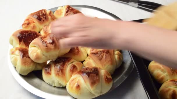 Home Made Bake Rolls — Stock Video