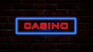 Casino neon tabela, gece duvar