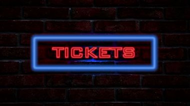 Bilet neon tabela, gece duvar