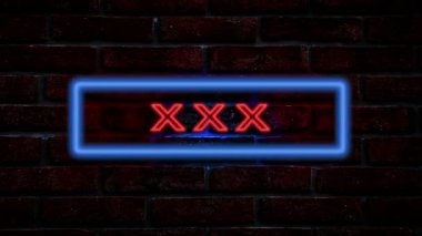 Xxx neon tabela, gece duvar