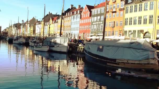 Copenhagen Nyhavn New Port Denmark — Stock Video