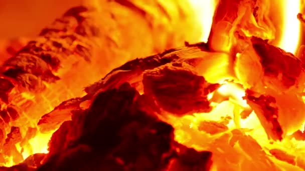 Troncos Ardiendo Chimenea — Vídeos de Stock