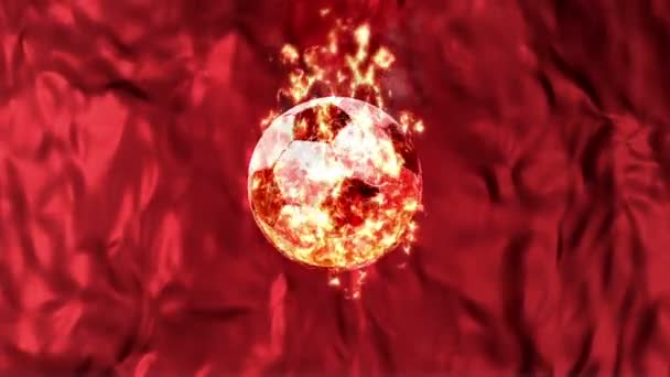 Реалистичный Футбольный Мяч Огне — стоковое видео