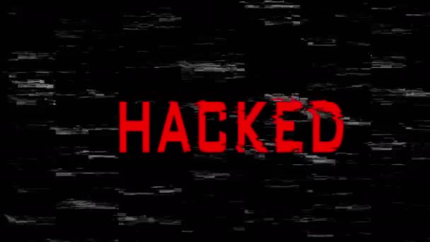 Sinal Hackeado Tela — Vídeo de Stock