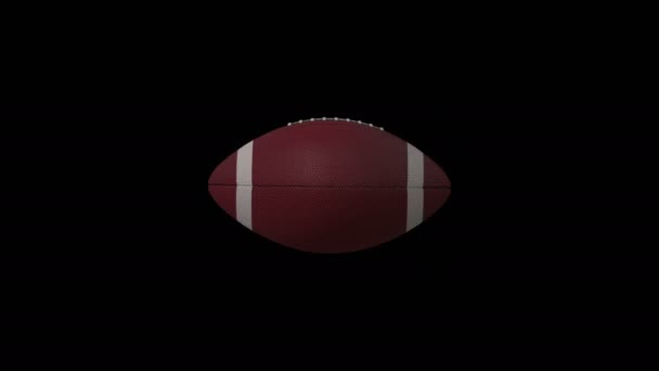 American Footballl Rotating Loop Isolated Luma Matte — Stock Video