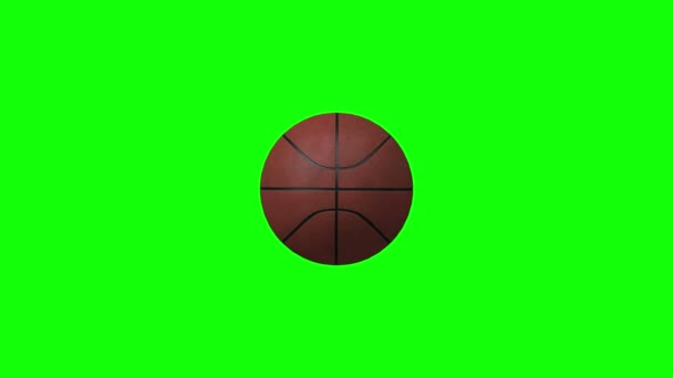 Koszykówka Animacji Zielonego Ekranu — Wideo stockowe
