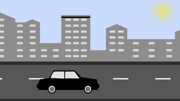 动画片城市交通 商务中心与公路高速公路大道 动画运输街道交通 交通理念 — 图库视频影像