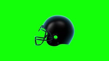 Amerikan futbol kask yeşil ekranda dönen döngü.