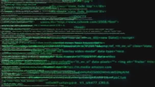 Kod Programu Poruszających Się Ekranie Komputera Bezpieczeństwo Cybernetyczne Haker — Wideo stockowe