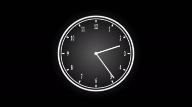 Siyah bir arka plan üzerinde izole bir iplik duvar saati sorunsuz döngü animasyon. Sonsuz zaman kavramı