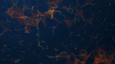 Arka plan ile geometrik çizgiler ve noktalar. Bağlantı ve web kavramı. Çizgiler ve noktalar dijital, iletişim ve teknoloji arka plan