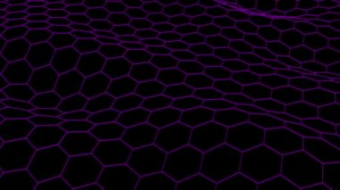 Dijital altıgen soyut arka plan, altıgen bir dalga oluştu