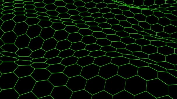 Digital Hexagon Abstract Background Hexagon Formed Wave — Αρχείο Βίντεο