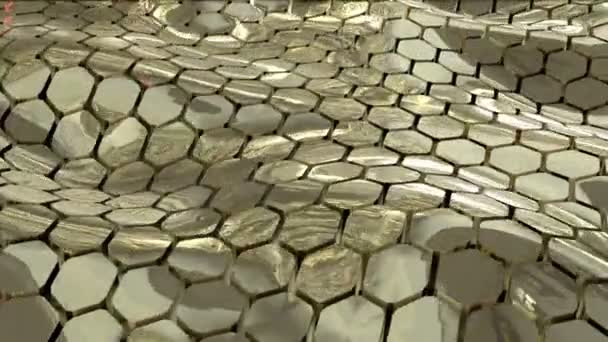 Fond Abstrait Hexagonal Numérique Hexagone Formé Une Onde — Video