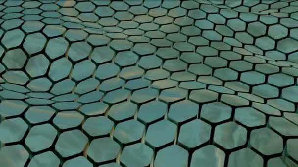 Fond Abstrait Hexagonal Numérique Hexagone Formé Une Onde — Video