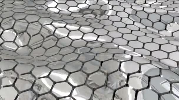 Fond Abstrait Hexagonal Numérique Hexagone Formé Une Onde — Video