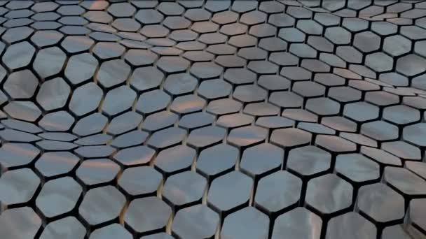 Fond Abstrait Hexagonal Numérique Hexagone Formé Une Onde — Video