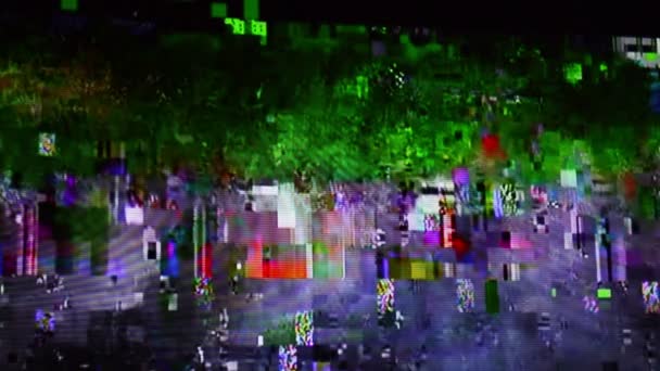 Problemi Trasmissione Problemi Segnale Distorto Rumore Statico Smart Glitch — Video Stock