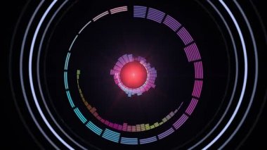 Ses eşitleyici arkaplanını çember içine al. Müzik denetim seviyeleri.