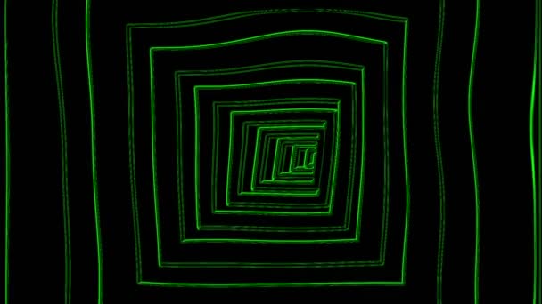 Animation d'un tunnel carré sans fin, effet tunnel illusion optique