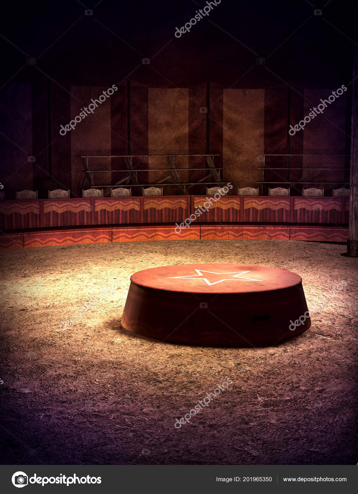 Fantasy Circus Tent Interior Stand Cgi Stock Photo