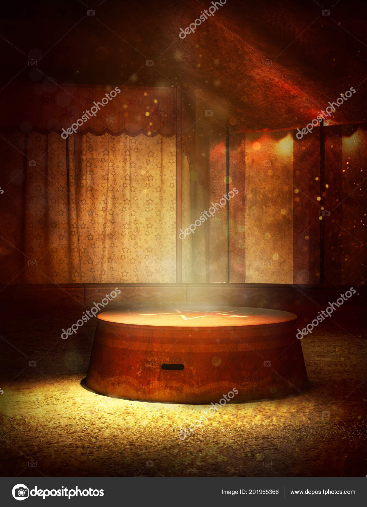 Fantasy Circus Tent Interior Stand Cgi Stock Photo