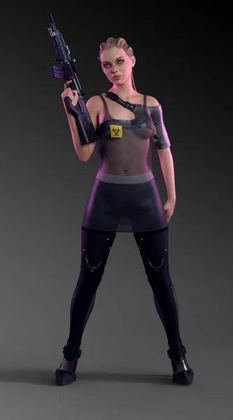a cyberpunk 2077 assassin wearing a jacket, weapon