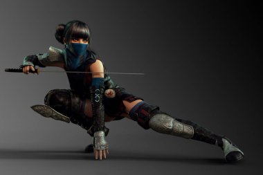 Poz Katana ile mücadelede kadın paralı Ninja